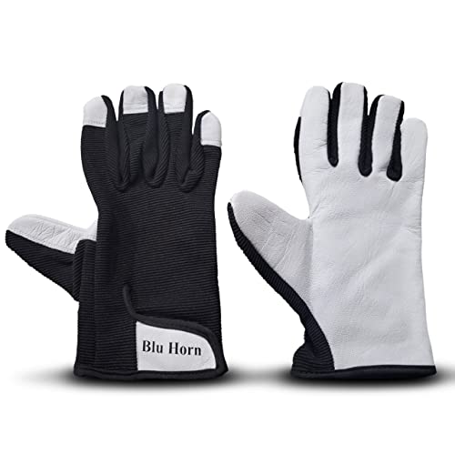 BLU HORN Gardening Gloves from (M to 3XL) Size for Men and Women (Large, Black)