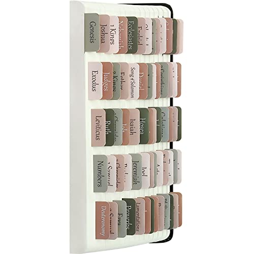 ZIEYOMI Bible Tabs, Bible Study Journaling Supplies, Large Print Bible Book Tabs for Women and Men, 66 Bible Index Tabs Old and New Testament, Includes 14 Blank Bible Journaling Tabs - Vintage Color
