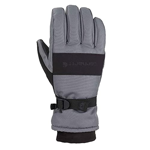 Carhartt Men's WP Waterproof Insulated Glove, Dark Grey/Black, Large