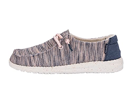 Hey Dude Women's Wendy Sox Light Pink Size 8 | Women’s Shoes | Women’s Lace Up Loafers | Comfortable & Light-Weight