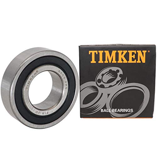 2PACK TIMKEN 6003-2RS Double Rubber Seal Bearings 17x35x10mm, Pre-Lubricated and Stable Performance and Cost Effective, Deep Groove Ball Bearings