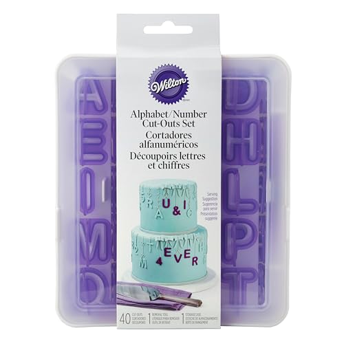 Wilton Fondant Letter and Number Stamp Set - Small Plastic Fondant Cutters Make It Easy to Press Out Shapes to Personalize Your Treats with Letters and Numbers, 42-Piece