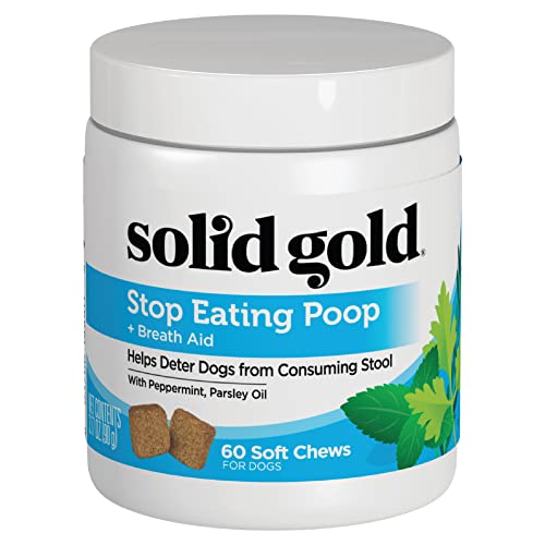 Solid Gold Stop Eating Poop for Dogs with Coprophagia; Natural, Holistic Grain-Free Supplement Chews and Powder with Peppermint & Parsley Oil