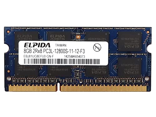 Elpida 8GB DDR3 2Rx8 PC3L-12800S EBJ81UG8EFU0-GN-F Laptop RAM Memory