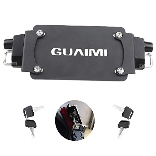 License Plate Helmet Security Lock with Mount Left & Right Side Anti-Theft Helmet Lock Universal Fit for Motorcycles with Flat Brackets