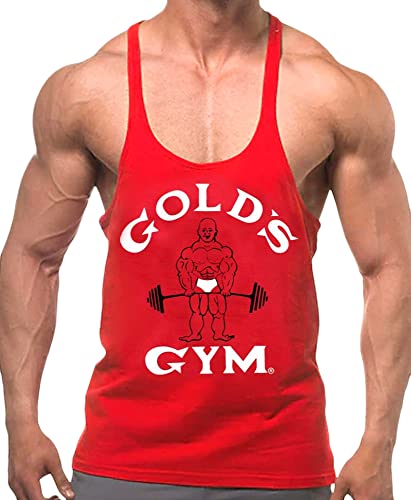 Gold's Gym Tank Top Stringer- Official Licensed - ST-2 (XL, Red)