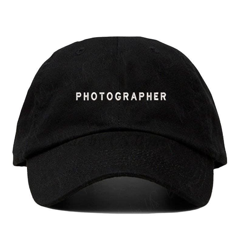 Photographer Hat, Journalist, Photo, Lifestyle, Streetwear, Culture, Film, Gift, Fashion Customizable Hat, Embroidered Baseball Dad Cap Black