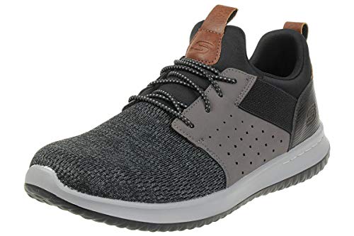 Skechers Men's Classic Fit-Delson-Camden Sneaker,black/Grey,9.5 M US