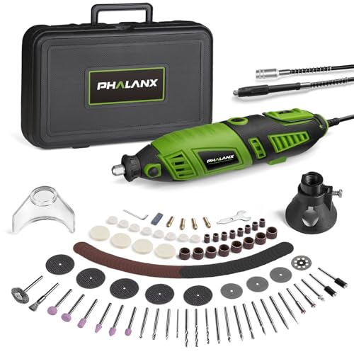 180W Rotary Tool Kit, 1.5-Amp PHALANX 6 Variable Speed with Flex Shaft, 8000-32000RPM Multi-Tool& 139pcs Accessories Kit, Power Multiuse Set Prefect for Crafting Projects and DIY Creations…