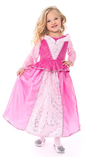 Little Adventures Sleeping Beauty Princess Dress Up Costume (Medium Age 3-5) - Machine Washable Child Pretend Play and Party Dress with No Glitter