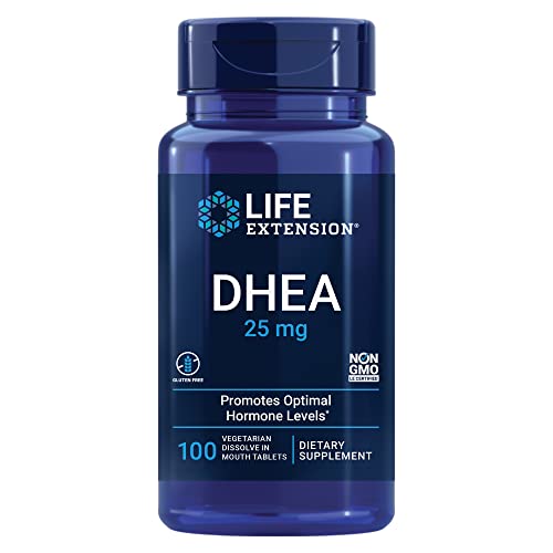 Life Extension DHEA 25 mg – For Hormone Balance, Immune Support, Sexual Health and Anti-Aging - Supports Memory & Mood - Non-GMO, Gluten-Free, Vegetarian - 100 Dissolve-In-Mouth Tablets