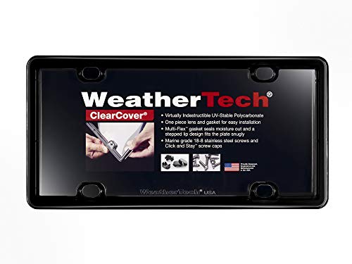WeatherTech ClearCover - Clear Acrylic Lens Cover with Durable Frame That Protects License Plates, Black