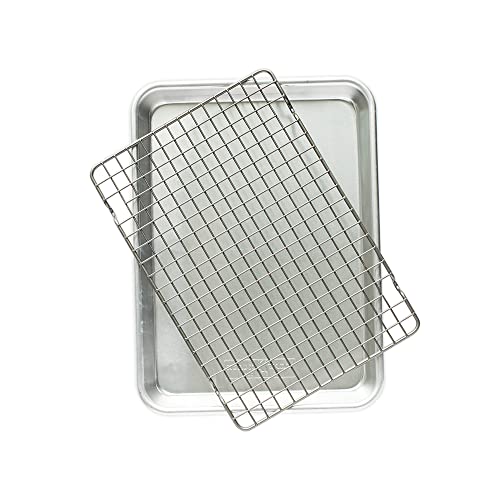 Nordic Ware Quarter Sheet Pan with Nesting, Oven-Safe Nonstick Grid