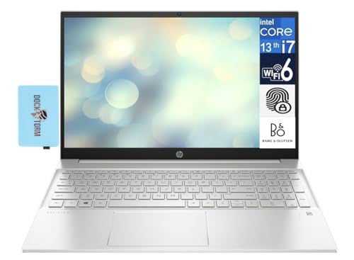 HP Pavilion 15 Laptop 15.6' WVA FHD (13th Gen Intel Core i7-1355U Processor, 16GB RAM, 512GB PCIe SSD, Intel Iris Xe, Backlit Keyboard, Fingerprint Reader, WiFi 6, Bluetooth 5.3, Win11Home) w/DKZ Hub