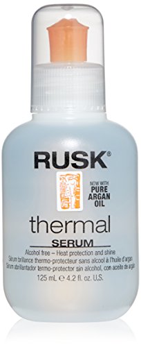 RUSK Designer Collection Thermal Serum with Argan Oil, 4.2 Oz, Alcohol-Free, Heat Protection and Shine, Frizz Eliminator, Great for Conditioning and Incredible Shine