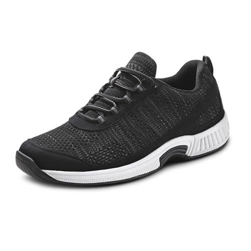 Orthofeet Men's Orthopedic Black Knit Lava Sneakers, Size 11