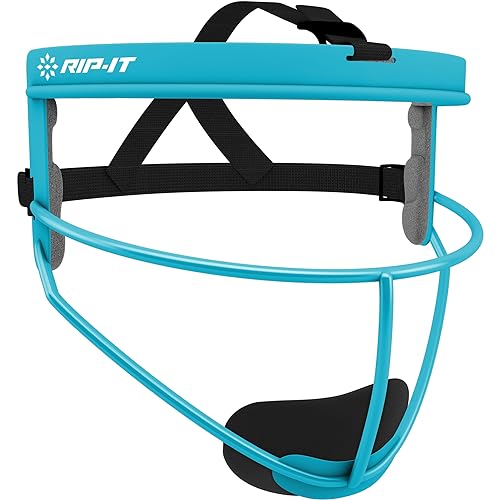 RIP-IT Original Defense Softball Face Mask | Lightweight Protective Softball Fielder's Mask | Youth | Aqua