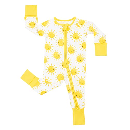 Little Sleepies Zippy Baby & Toddler Pajamas - Bamboo Viscose Sleeper for Boys and Girls, Newborn Sleeper w/ 2-Way Zipper w/Mitten Cuffs, Made From Viscose from Bamboo, Sunshine, 0-3M