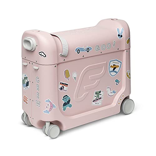 JetKids by Stokke BedBox, Pink Lemonade - Kid's Ride-On Suitcase & In-Flight Bed - Help Your Child Relax & Sleep on the Plane - Approved by Many Airlines - Best for Ages 3-7