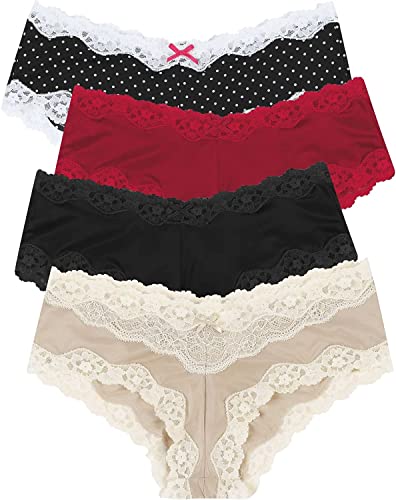 Maidenform Womens Cheeky Micro 4-Pack Hipsters, M/6