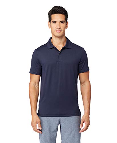 32° Degrees Men's Cool Classic Polo| Slim Fit | Moisture Wicking | 4-Way Stretch |Golf | Tennis, Navy, Medium