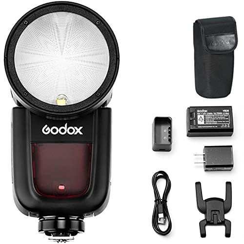 Godox V1-C Round Head Camera Flash Speedlite, 2.4G X Wireless HSS 76Ws Speedlight Flash for Canon 6D 7D 50D 60D 500D 550D 600D 650D 1000D 1100D 1DX 580EX II 5D Mark II III