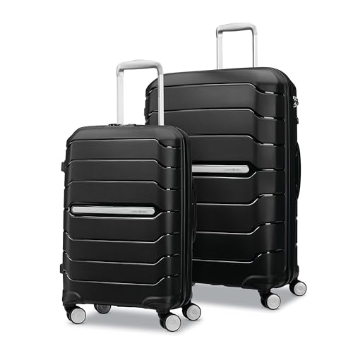 Samsonite Freeform Hardside Expandable Luggage with Spinners, Black, 2PC SET (Carry-on/Large)