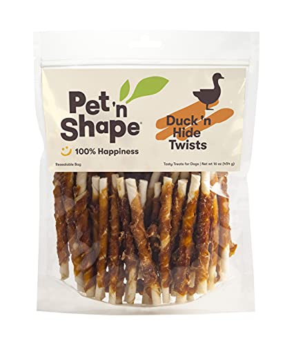 Pet 'n Shape Duck 'n Hide Twists - Duck Wrapped Rawhide Natural Dog Treats, Small, 1 Pound (Pack of 1)