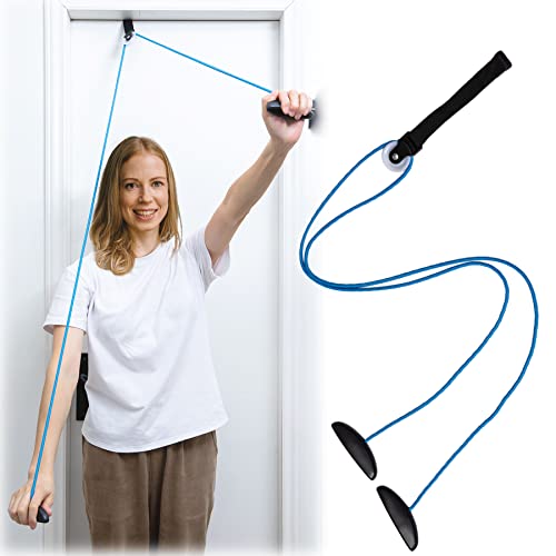 Shoulder Pulley Over The Door Physical Therapy System, Exercise Pulley, Alleviate Shoulder Pain and Facilitate Recovery from Surgery, FSA/HSA Eligible (Blue)