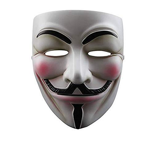 NEVLANTII V for Vendetta Guy Fawkes Mask Quality Anonymous Mask Halloween Costume Hackers Mask Cosplay Party Mask One Size