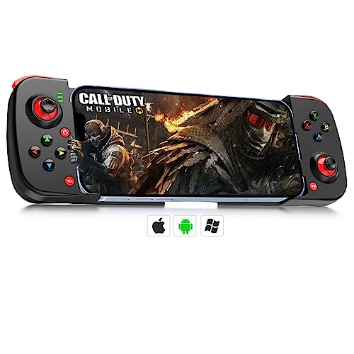 arVin Wireless Gaming Controller for iPhone Android PC Bluetooth Gamepad Joystick for iPhone 14/13/12/11/iPad/MacBook/iOS/Samsung Galaxy S22/S21/S20 Ultra/Tablet, Call of Duty Mobile -with Back Button