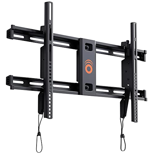ECHOGEAR Heavy Duty TV Wall Mount Bracket for TVs Up to 90' - Low Profile Design Holds TV Only 2.25' from Wall - Fast Install with Template & Level After Mounting - Pull Strings for Cable Access