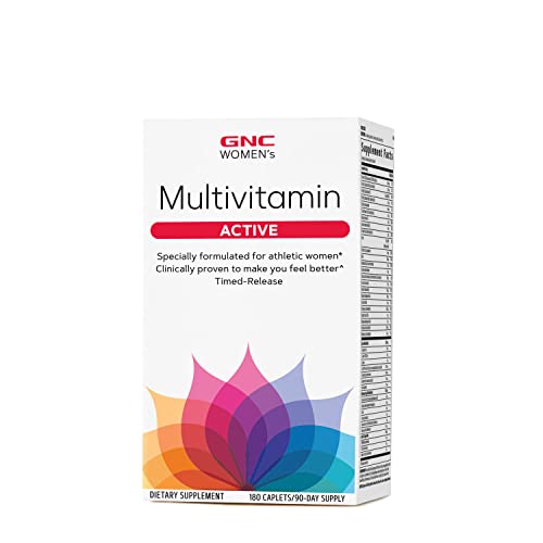 GNC Women's Active Multivitamin | Supports an Active Lifestyle | 30+ Nutrient Formula | Promotes Bone & Joint Health, Helps Energy Production | Clinically Studied Daily Vitamin | 180 Caplets