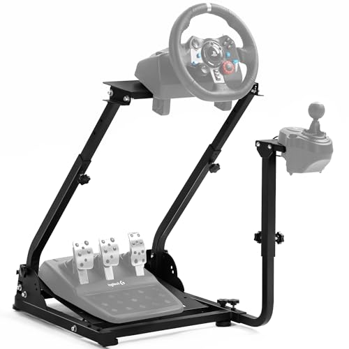 Marada G920 Racing Steering Wheel Stand with Shifter Mount Fit for Thrustmaster, PXN, Logitech G29, G923 Height Adjustable Sim Frame Wheel & Pedal & Gear Lever NOT Included（Only Stand）