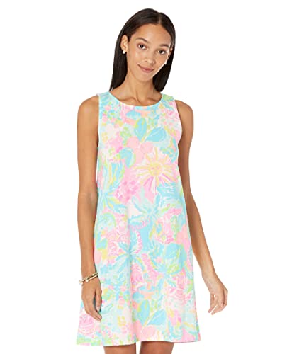 Lilly Pulitzer Kristen Dress for Women - Criss Cross Back Straps Detailing and All Over Print, Colorful and Chic Drezs Multi Sunshine State of Mind MD One Size