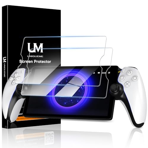 UniqueMe for PlayStation Portal Screen Protector, PS5 Portal HD Military Grade Shatterproof 9H tempered glass for PlayStation PS Portal Remote Player 8 inch 2023 - PlayStation 5 Screen,2 Pack