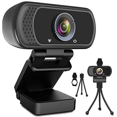 ToLuLu 1080P Webcam with Microphone, HD Webcam Web Camera with Tripod Stand, Widescreen USB Computer Camera, Streaming Mic Webcam for Online Calling/Conferencing, Zoom/Facetime/YouTube Laptop Desktop