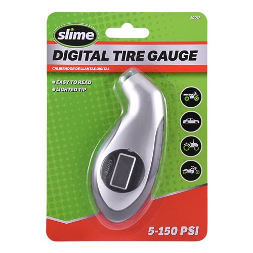 Slime 20017 Tire Pressure Gauge, Digital Gauge, 5-150 PSI