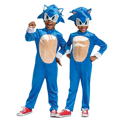 Disguise Sonic the Hedgehog Costume, Official Sonic Movie Costume and Headpiece, Toddler Size Medium (3T-4T)