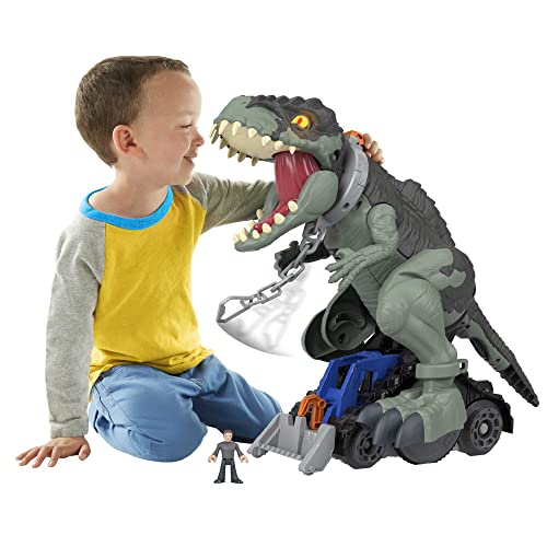 Jurassic World Fisher-Price Imaginext Dominion Dinosaur Toy Mega Stomp & Rumble Giga Dino with Lights & Sounds, Owen Grady Figure, for Ages 3+ Years