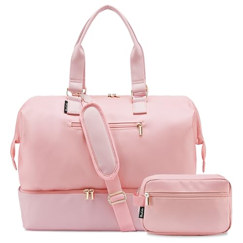 Uselike Weekender Bags for Women, Large Travel Duffel Bag with Shoes Compartment, Carry On Overnight Tote Bags with Toiletry Bags, Gym Duffel Bags with Wet Pocket, Hospital Bags for Labor and Delivery