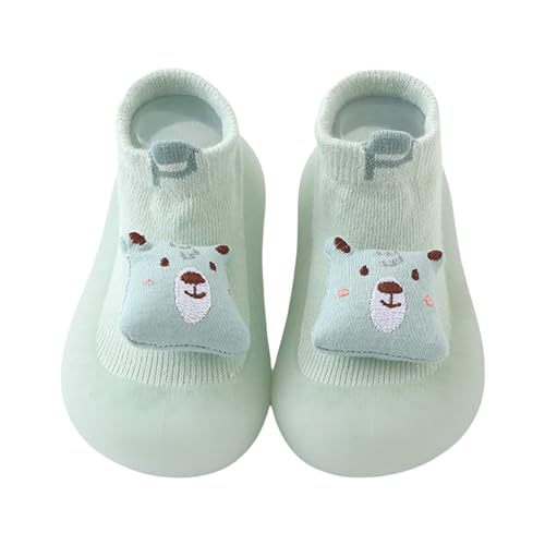 Bblulu Baby Toddler Sock Shoes Infant Breathable First Walking Shoes Indoor Outdoor Anti-Slip Slippers Trainers Shoe Green