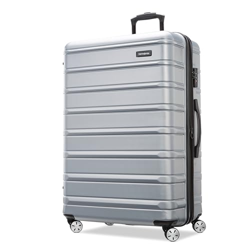 Samsonite Omni 2 Hardside Expandable Luggage with Spinners, Arctic Silver, Checked-Large 28-Inch