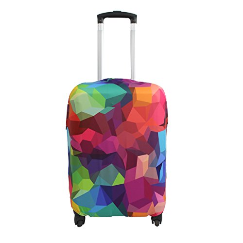 Explore Land Travel Luggage Cover Suitcase Protector Fits 18-32 Inch Luggage (Geometry, L(27-30 inch Luggage))