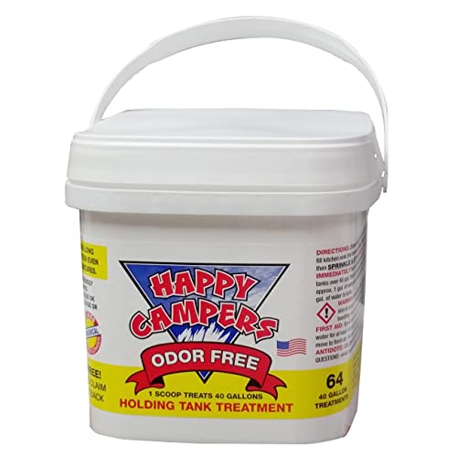 Happy Campers RV Toilet Treatment - 64 Black or Gray Holding Tank Deodorizer Treatments for RVs