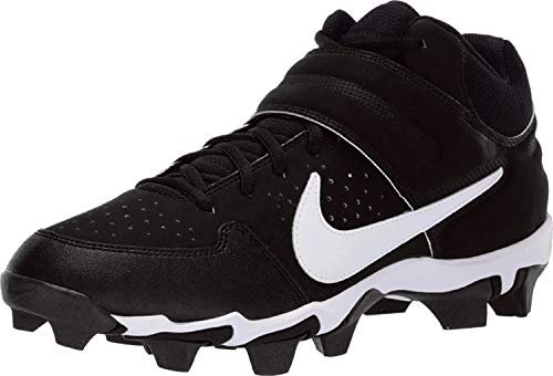 Nike Alpha Huarache Varsity Keystone Mid Mens Baseball Cleat (Black/White, Numeric_7_Point_5)