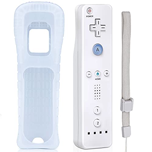 Y-Team Wii Controller, Wii Remote Controller, Wii U Controller with Silicone Case and Wrist Strap, Wii Remotes Compatible with Wii and Wii U (White)