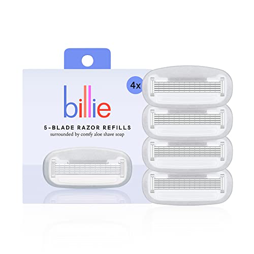 Billie Women’s Razor Blade Refills - Premium Quality 5-Blade Cartridges - Nickel-Free - Dermatologist-Approved - For a Smooth Shave - Pairs with the Billie Women’s Razor - 4 count