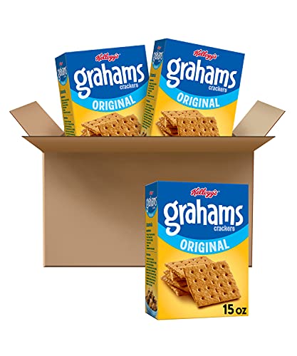 Kellogg's Grahams Crackers, Easy Snacks, Bulk Pantry Staples, Original, 45oz Case (3 Boxes)