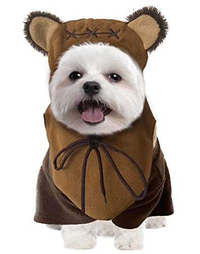 Bear Pet Costume Ears Hat Sweater Furry Clothes Cute Halloween Cosplay Costumes for Small Medium Large Dogs Cats (Large)